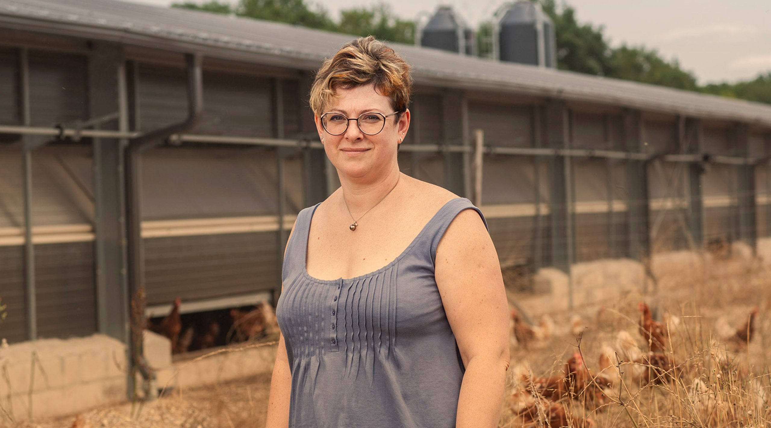 Diane Cherblanc, éleveuse de poules pondeuses bio au groupe Terres du Sud